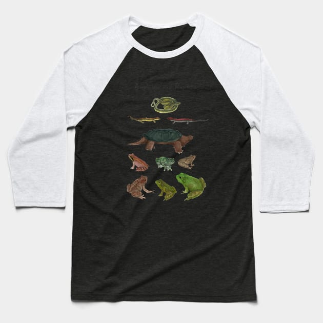 Amphibians and Reptiles Baseball T-Shirt by LadyElizabeth